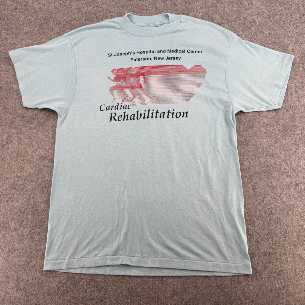 CHED T-Shirt Mens XL Vintage Cardiac Rehab Paterson NJ Blue Single Stitch EUC